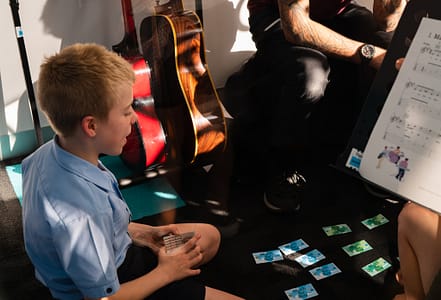 Josh playing Guitar game