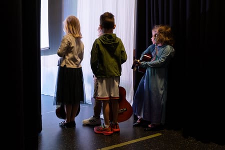 Guitar waiting to go onstage