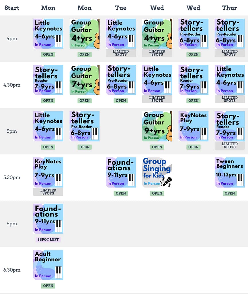 Group Music Classes Term 3